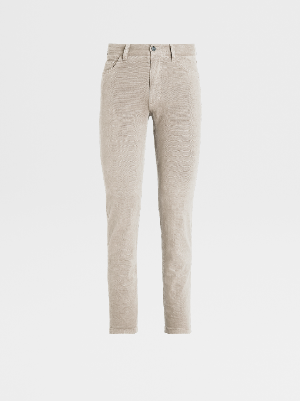 White Cotton and Lyocell 5-Pocket Jeans